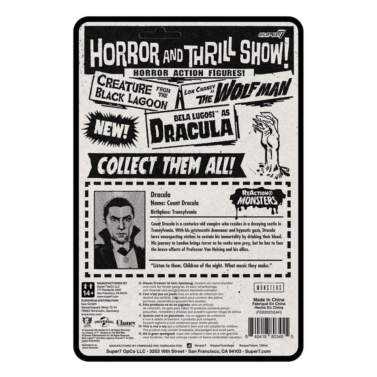 Productafbeelding Universal Monsters ReAction+ Actiefiguur Wave 1 Dracula 10 cm