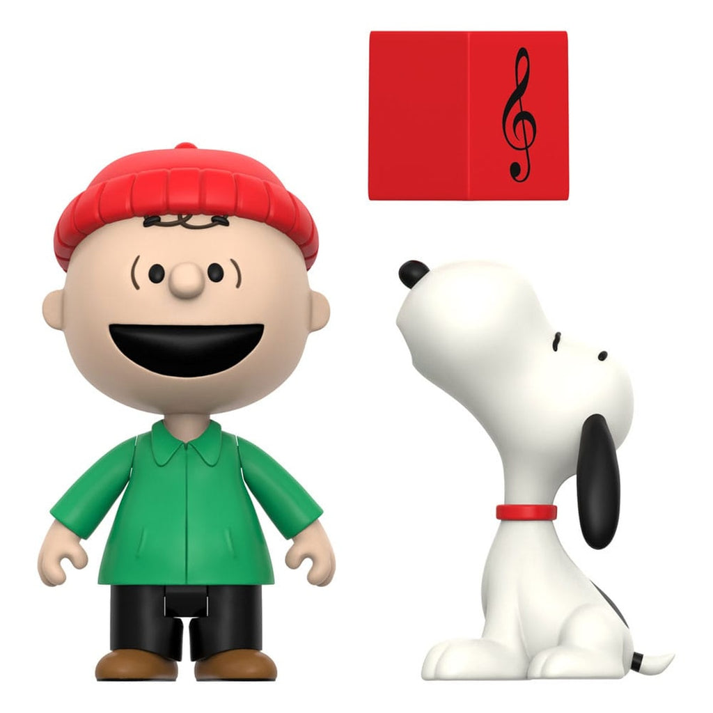 Image produit Peanuts ReAction Lot de 2 figurines articulées Charlie Brown et Snoopy (Chants de Noël) 10 cm