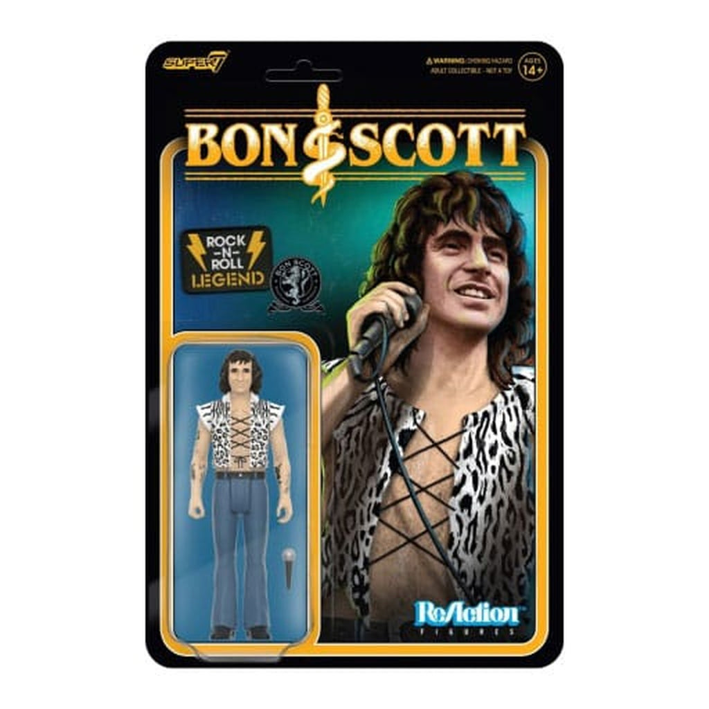 Image produit Bon Scott figurine articulée ReAction Wave 02 Bon Scott (Leopard Print) 10 cm