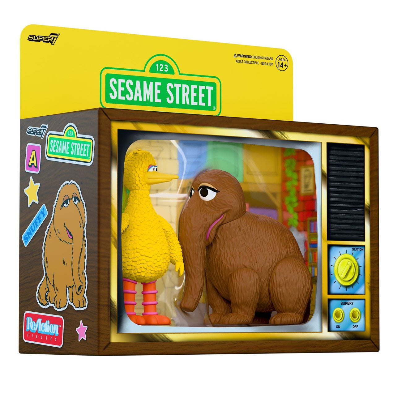 Produktbild Sesamstraße ReAction Actionfiguren 2er-Pack Big Bird and Mr. Snuffleupagus 10 cm