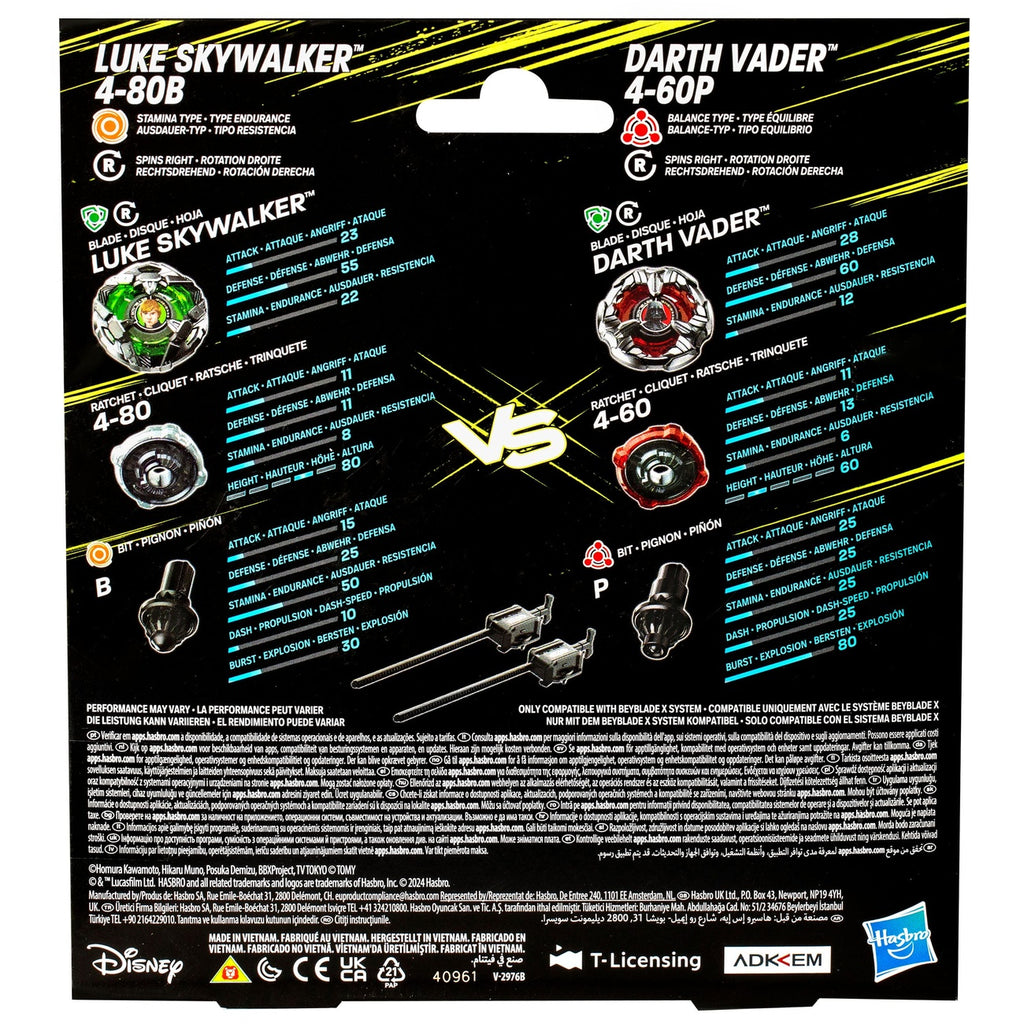 Productafbeelding Beyblade X en Star Wars Collab Luke Skywalker 4-80B vs. Darth Vader 4-60B