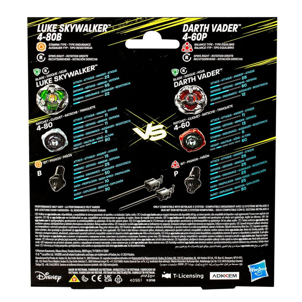 Productafbeelding Beyblade X en Star Wars Collab Luke Skywalker 4-80B vs. Darth Vader 4-60B