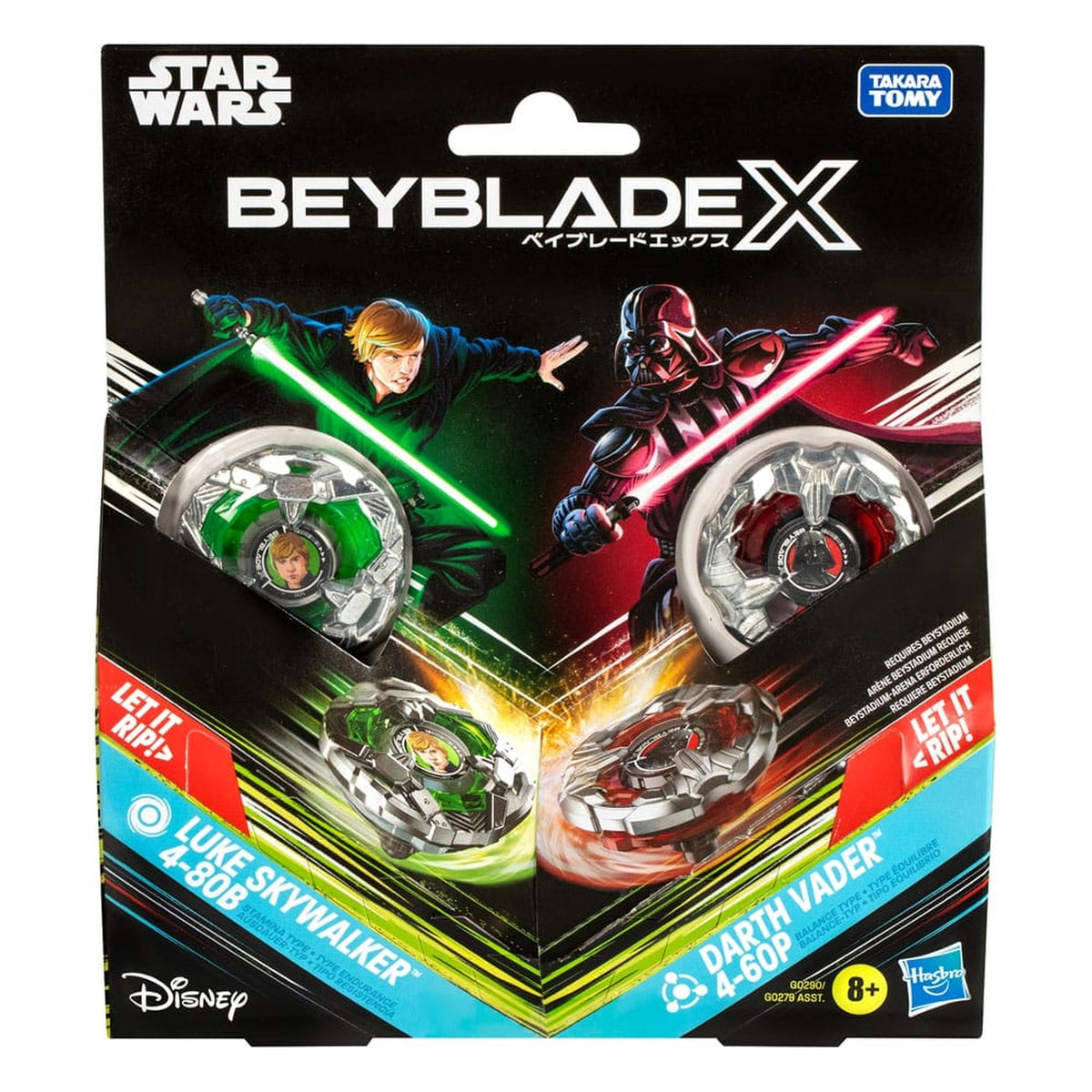 Productafbeelding Beyblade X en Star Wars Collab Luke Skywalker 4-80B vs. Darth Vader 4-60B