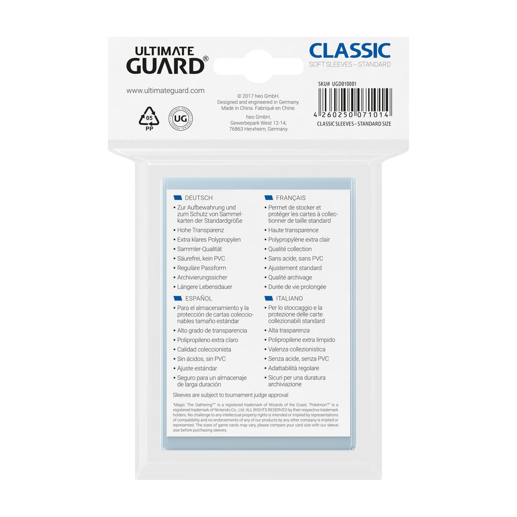 Image produit Ultimate Guard Pochettes Classiques Format Standard (100)