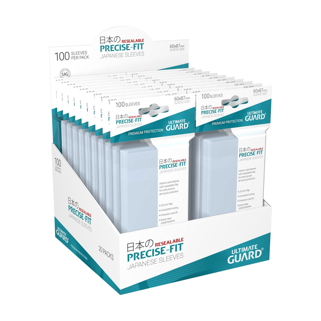 Image produit Ultimate Guard Precise-Fit Sleeves Format Japonais (100) - Refermables