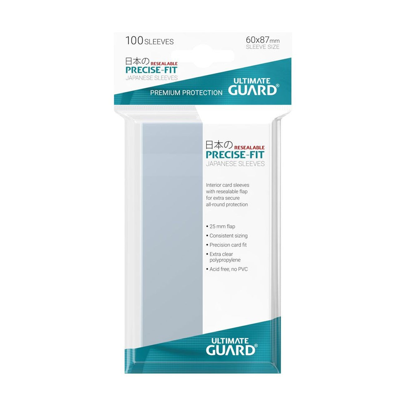 Image produit Ultimate Guard Precise-Fit Sleeves Format Japonais (100) - Refermables