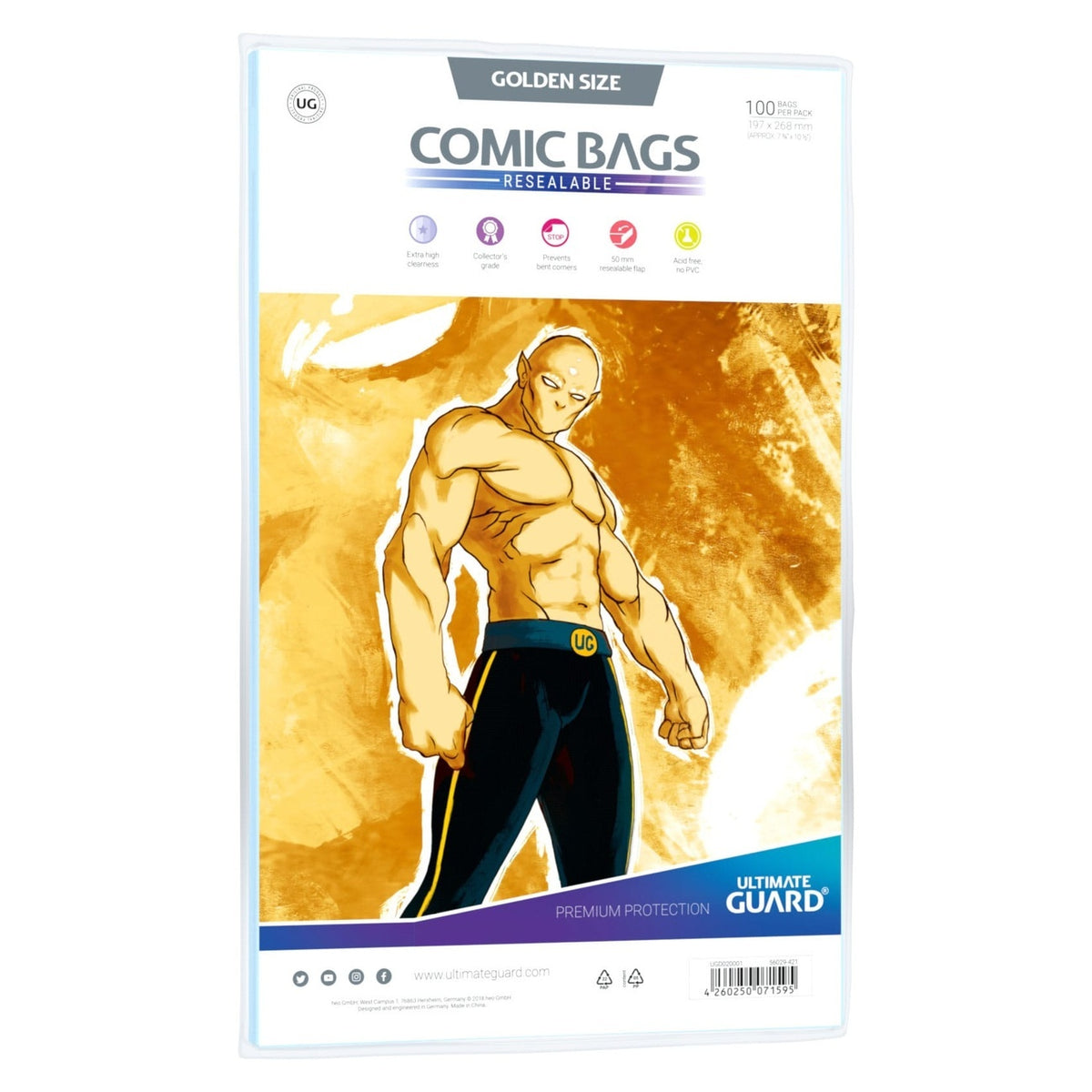 Image produit Ultimate Guard Comic Bags refermables (100) - Golden Size