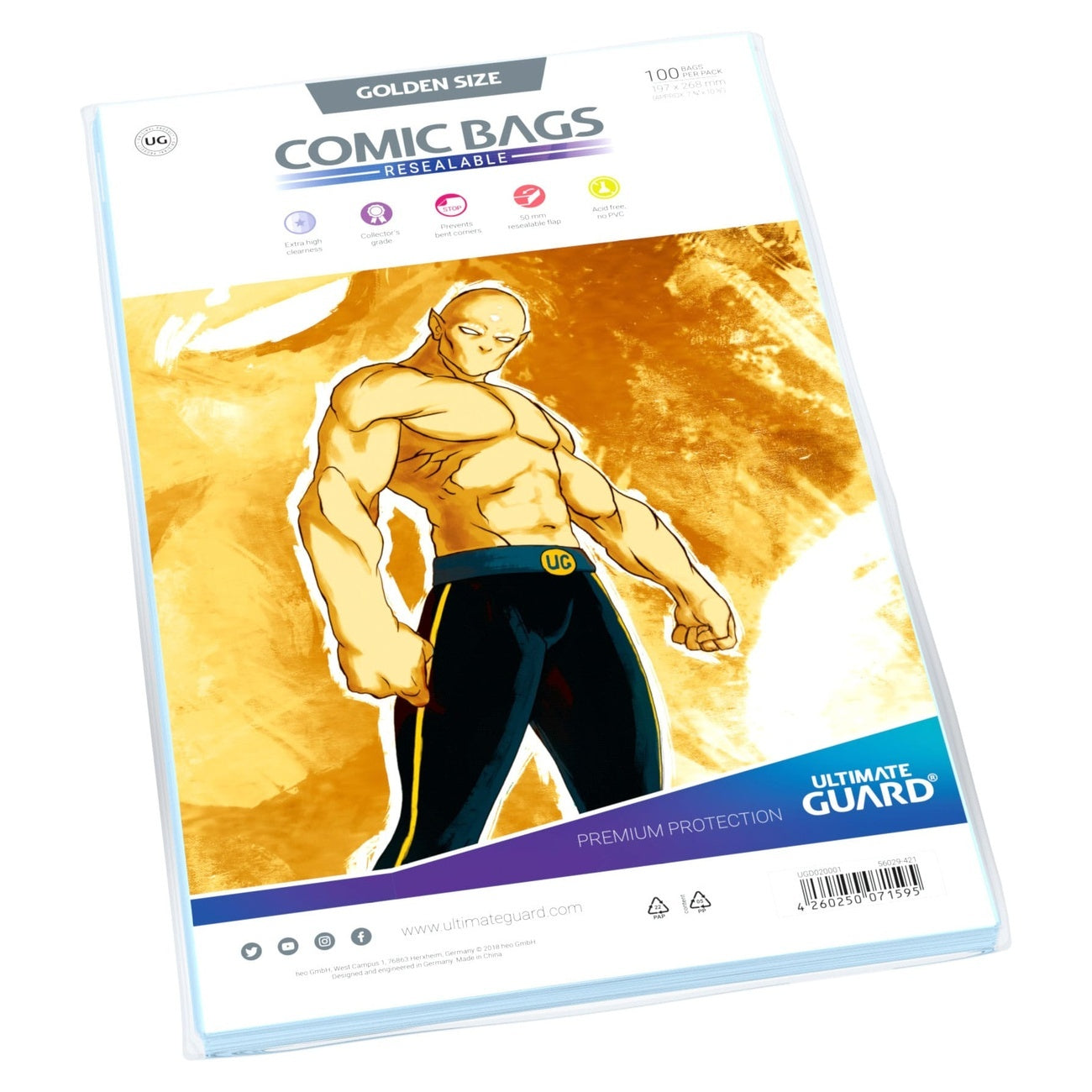 Image produit Ultimate Guard Comic Bags refermables (100) - Golden Size