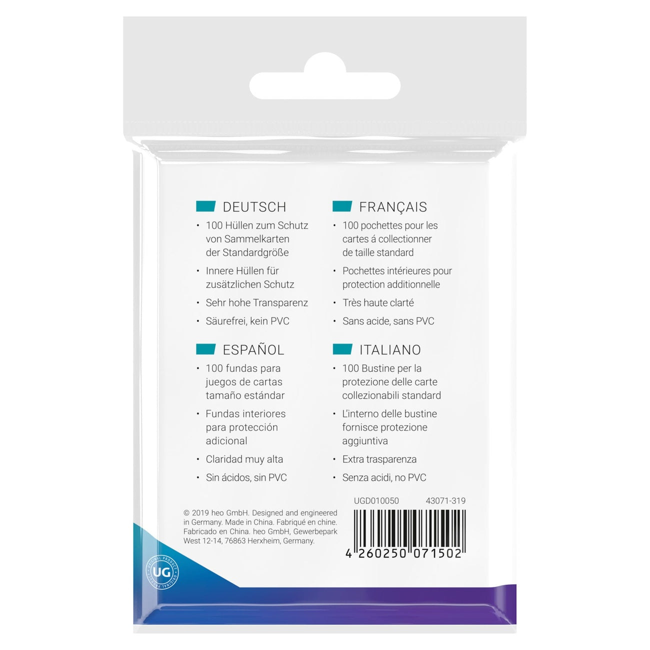 Productafbeelding Ultimate Guard Precise-Fit Sleeves Standaard Formaat (100)