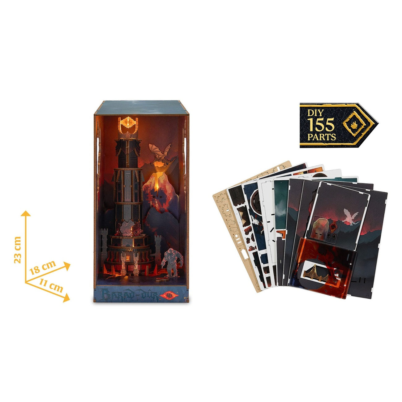 Productafbeelding The Lord of the Rings Tiny Adventures Book Nook mini-diorama Barad-dûr 23 cm