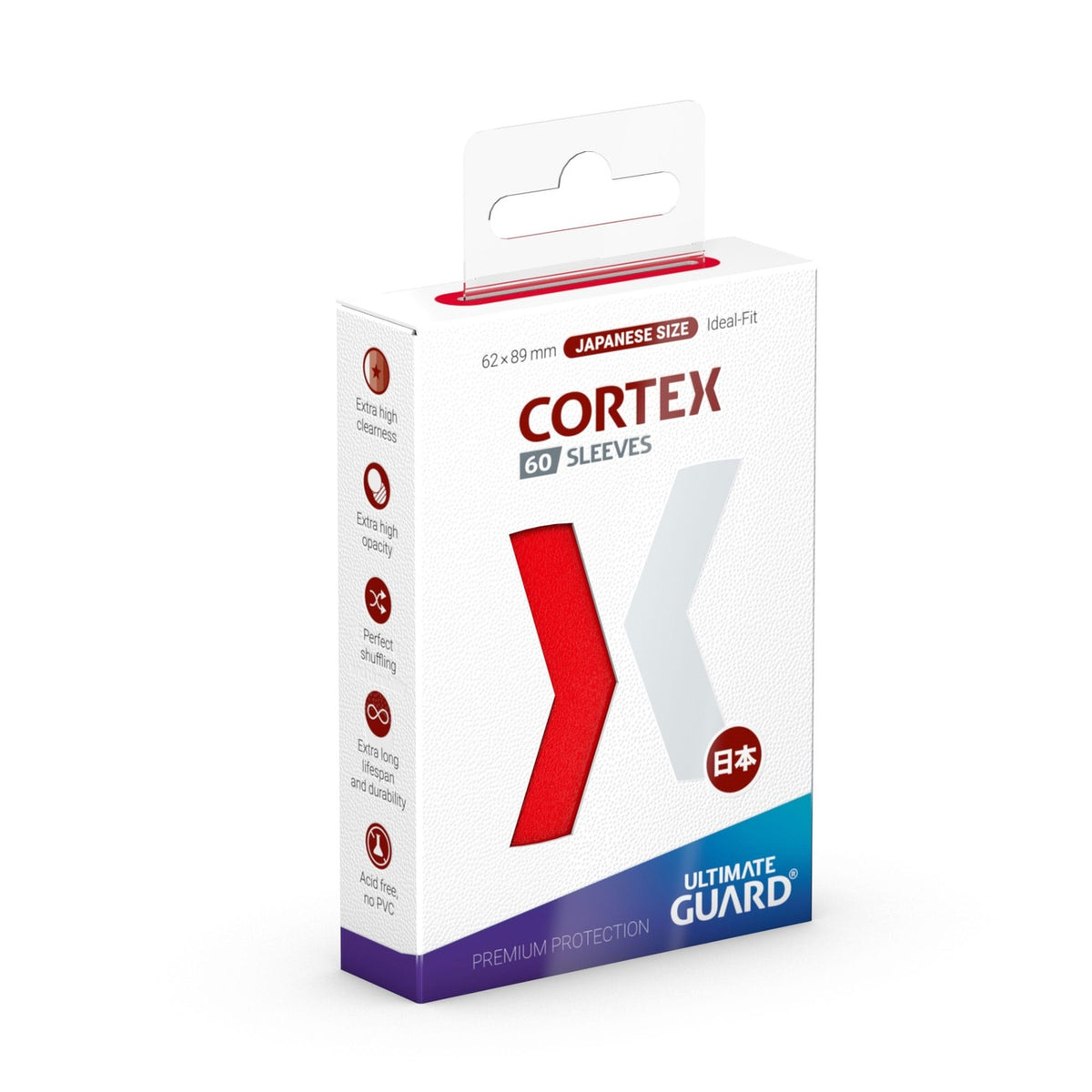 Productafbeelding Ultimate Guard Cortex Sleeves Japans Formaat (60) - Rood
