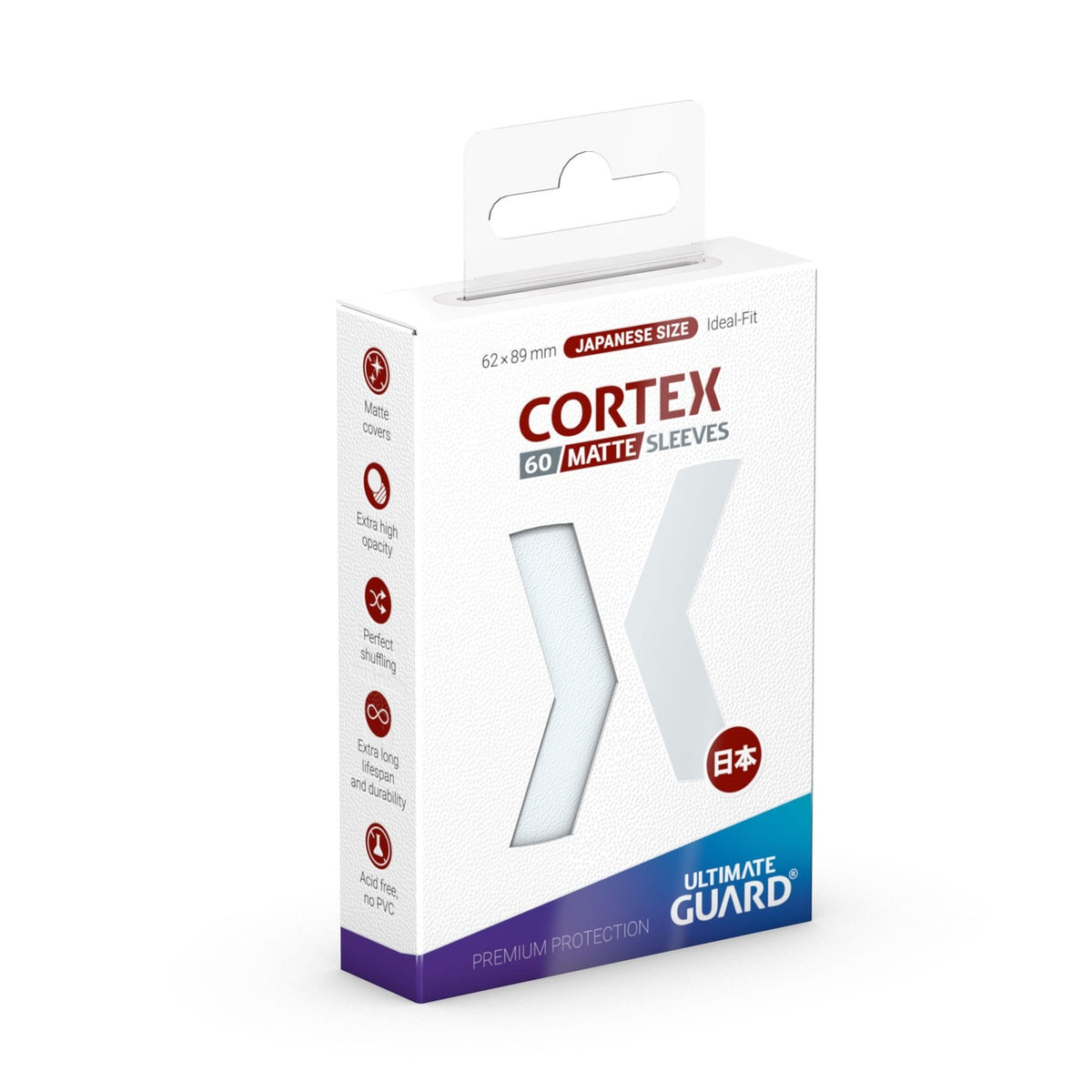 Image produit Ultimate Guard Protèges-cartes Cortex Mat Taille Japonaise (60) - Transparent