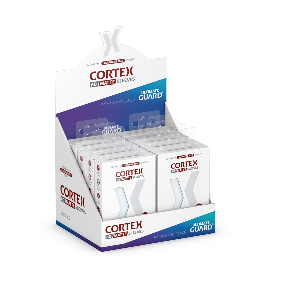 Image produit Ultimate Guard Protèges-cartes Cortex Mat Taille Japonaise (60) - Transparent