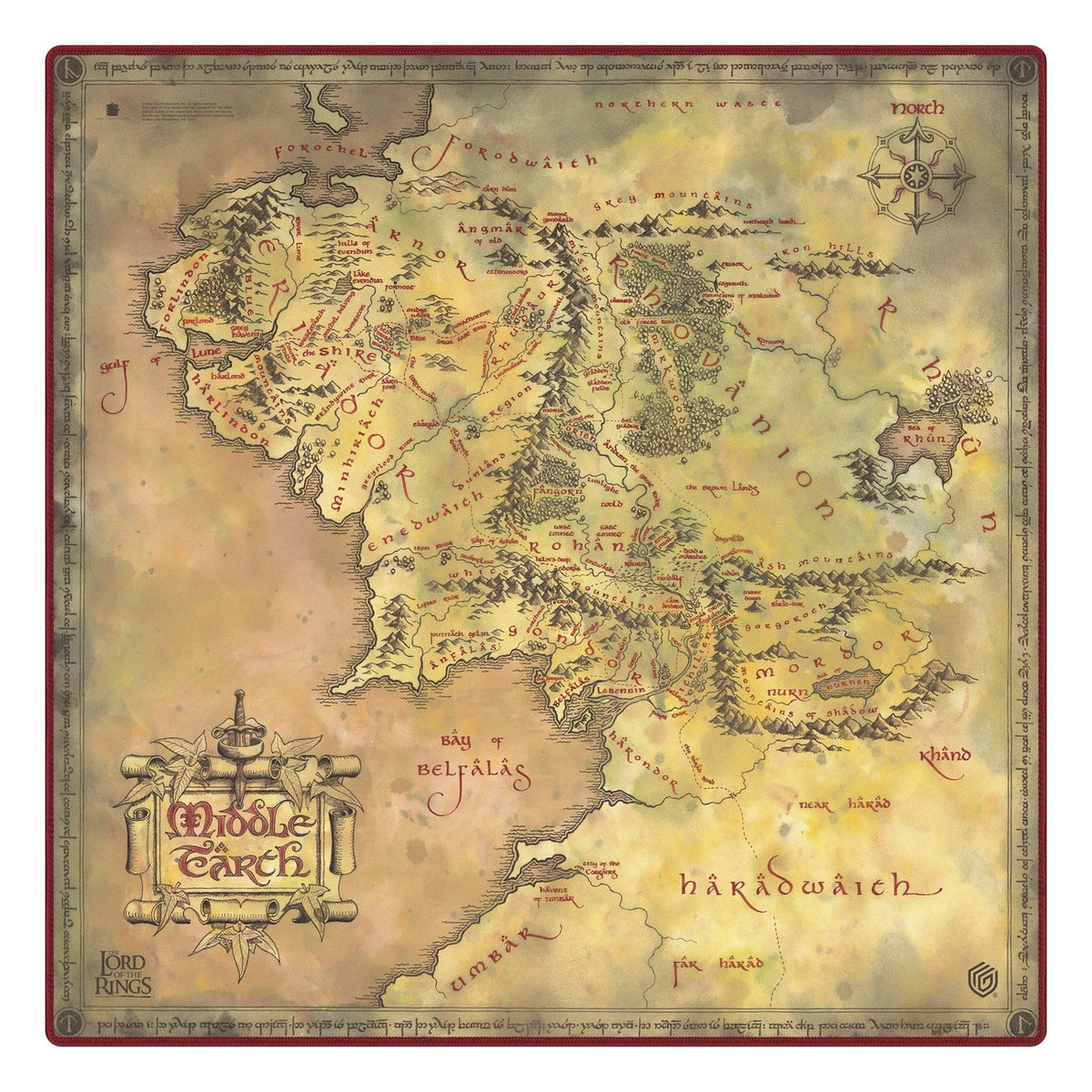 Productafbeelding Ultimate Guard Playmat Oversized 61 x 61 cm The Lord of the Rings™ "Plaatsen van Midden-aarde"