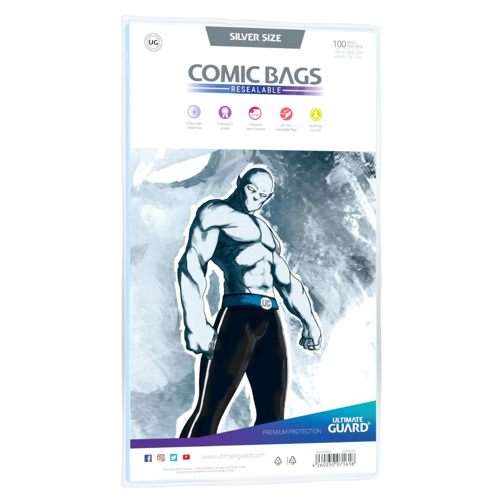Product image Ultimate Guard Comic Bags Resealable (100) - Silver Size