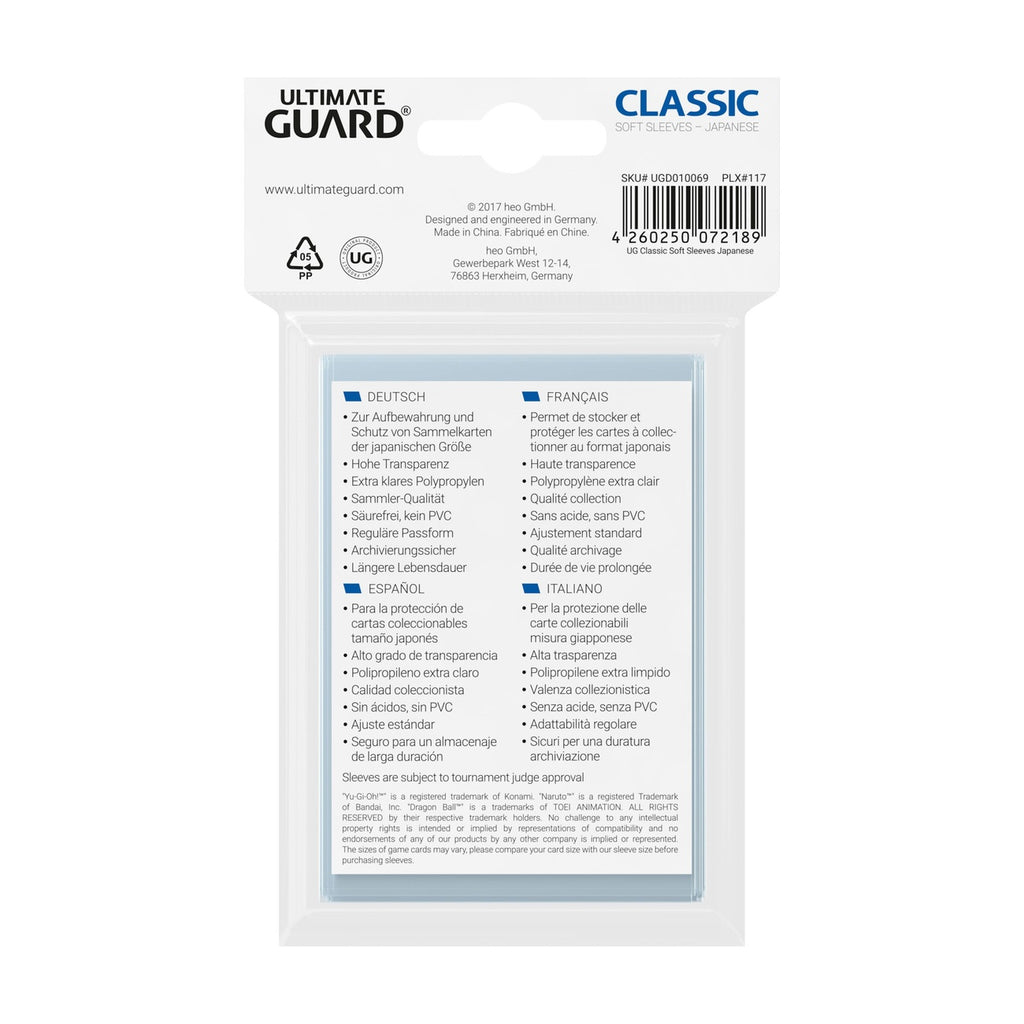 Produktbild Ultimate Guard Classic Sleeves Japanese Size (100)