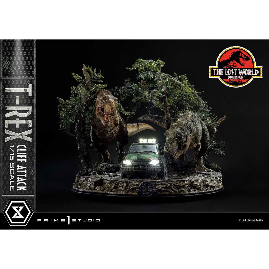 Produktbild Jurassic World: The Lost World Statue 1/15 T-Rex Cliff Attack 53 cm