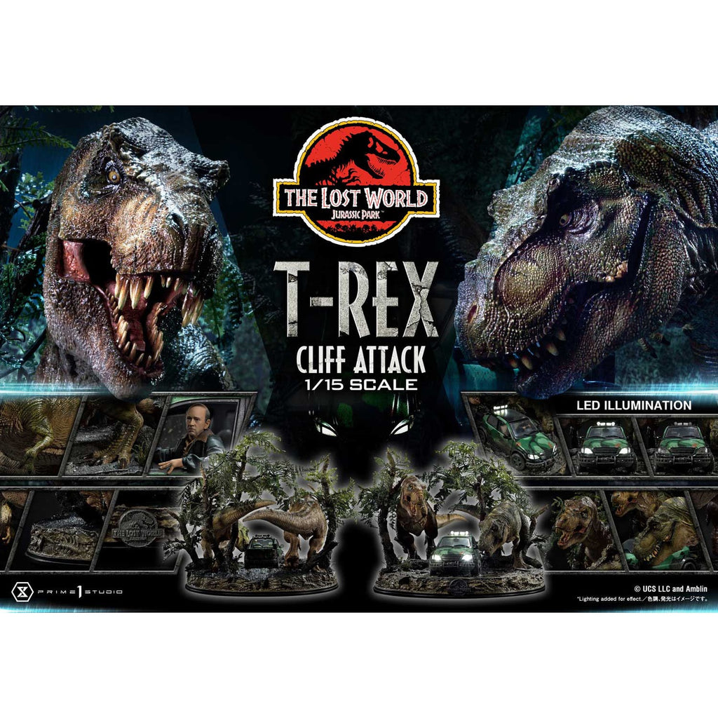 Produktbild Jurassic World: The Lost World Statue 1/15 T-Rex Cliff Attack 53 cm