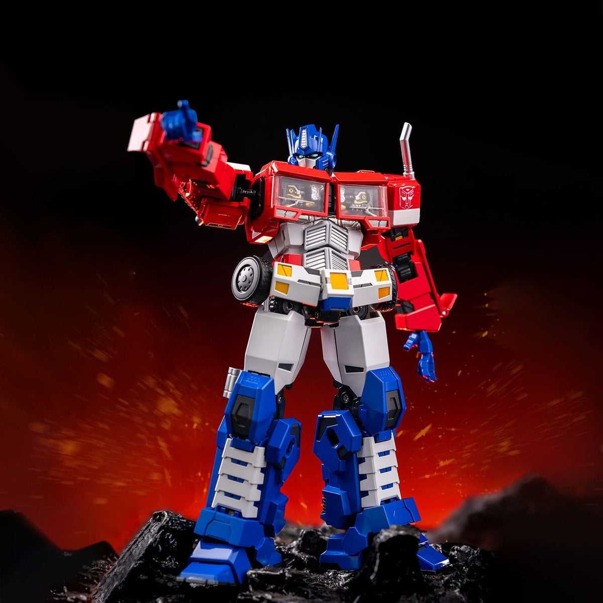 Productafbeelding Transformers Combot gegoten metalen actiefiguur Optimus Prime 19 cm