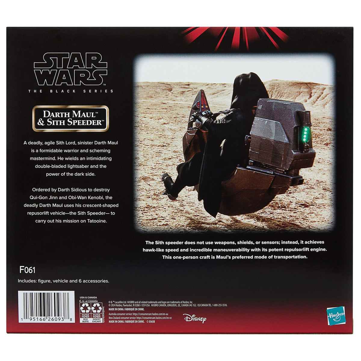 Image produit Star Wars Épisode I Black Series Véhicule avec figurine articulée Darth Maul & Sith Speeder 25e anniversaire