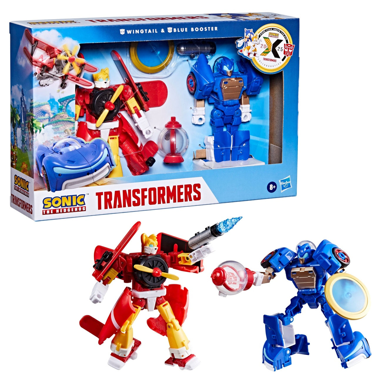 Image produit Sonic the Hedgehog x Transformers Pack de 2 figurines Wingtail & Blue Booster 13 cm