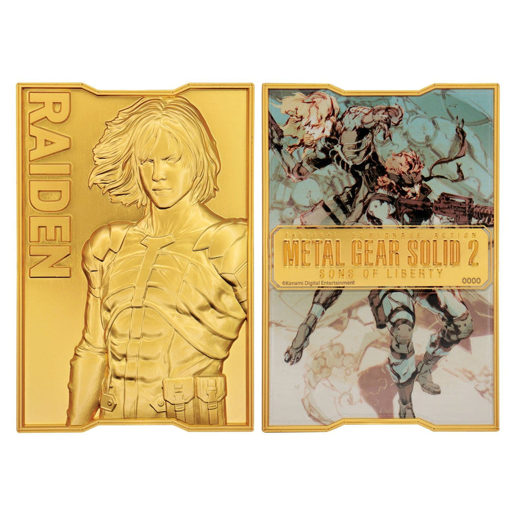 Image produit Lingot métal Metal Gear Solid 2 Raiden 24k Gold Plated Édition Limitée