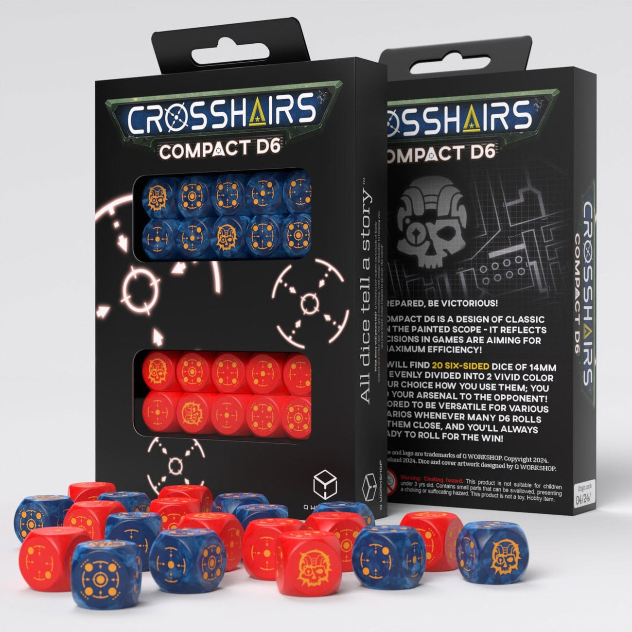 Productafbeelding Crosshairs Compact D6 Dobbelsteen Set Kobalt & Rood (20)