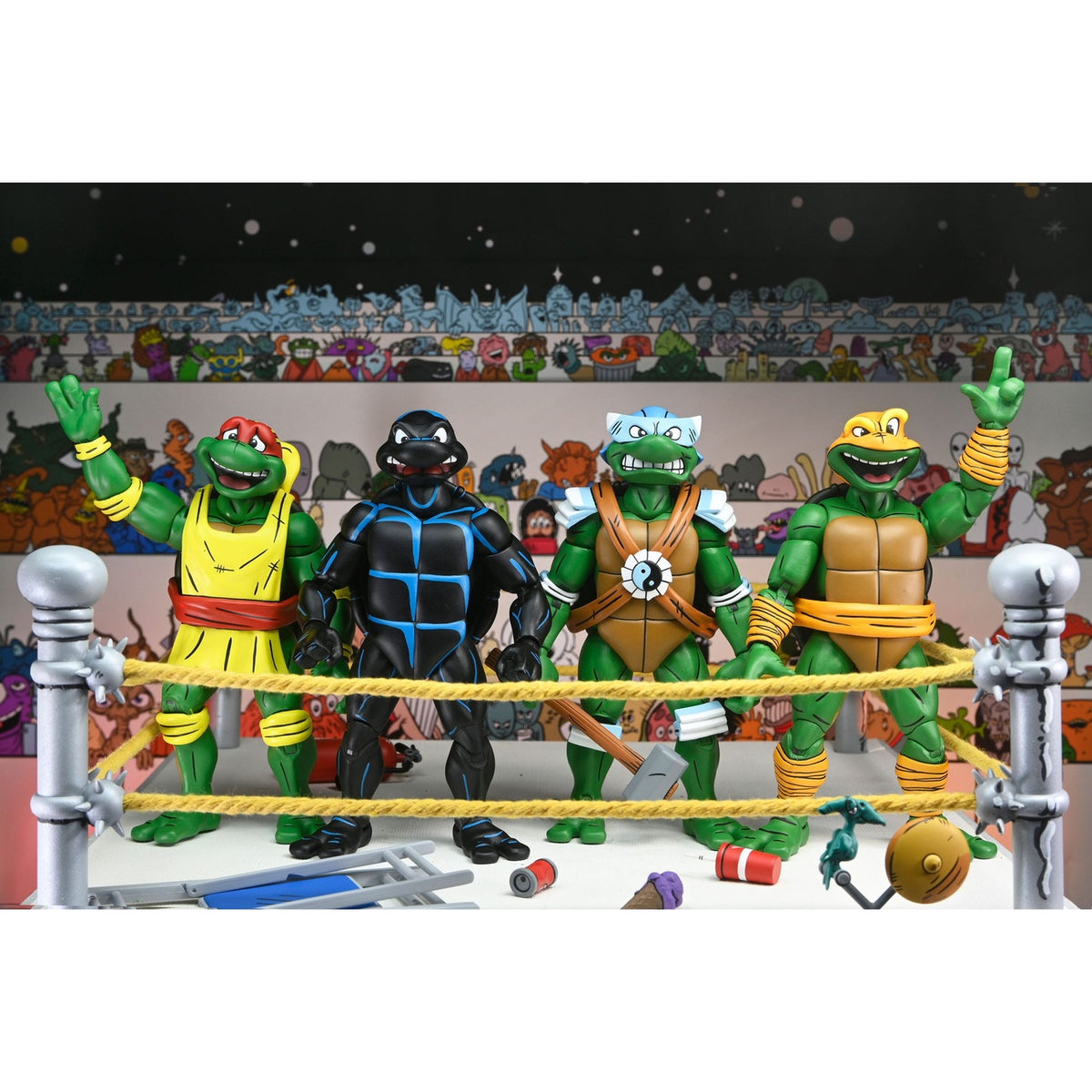 Productafbeelding Teenage Mutant Ninja Turtles (Archie Comics) Actiefiguren 4-pack Stump Wrestling Turtles 18 cm