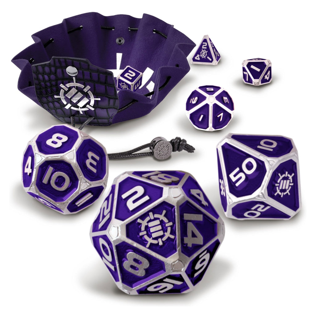 Productafbeelding Enhance Tabletop Series Metalen RPG Dobbelstenset Paars (7)