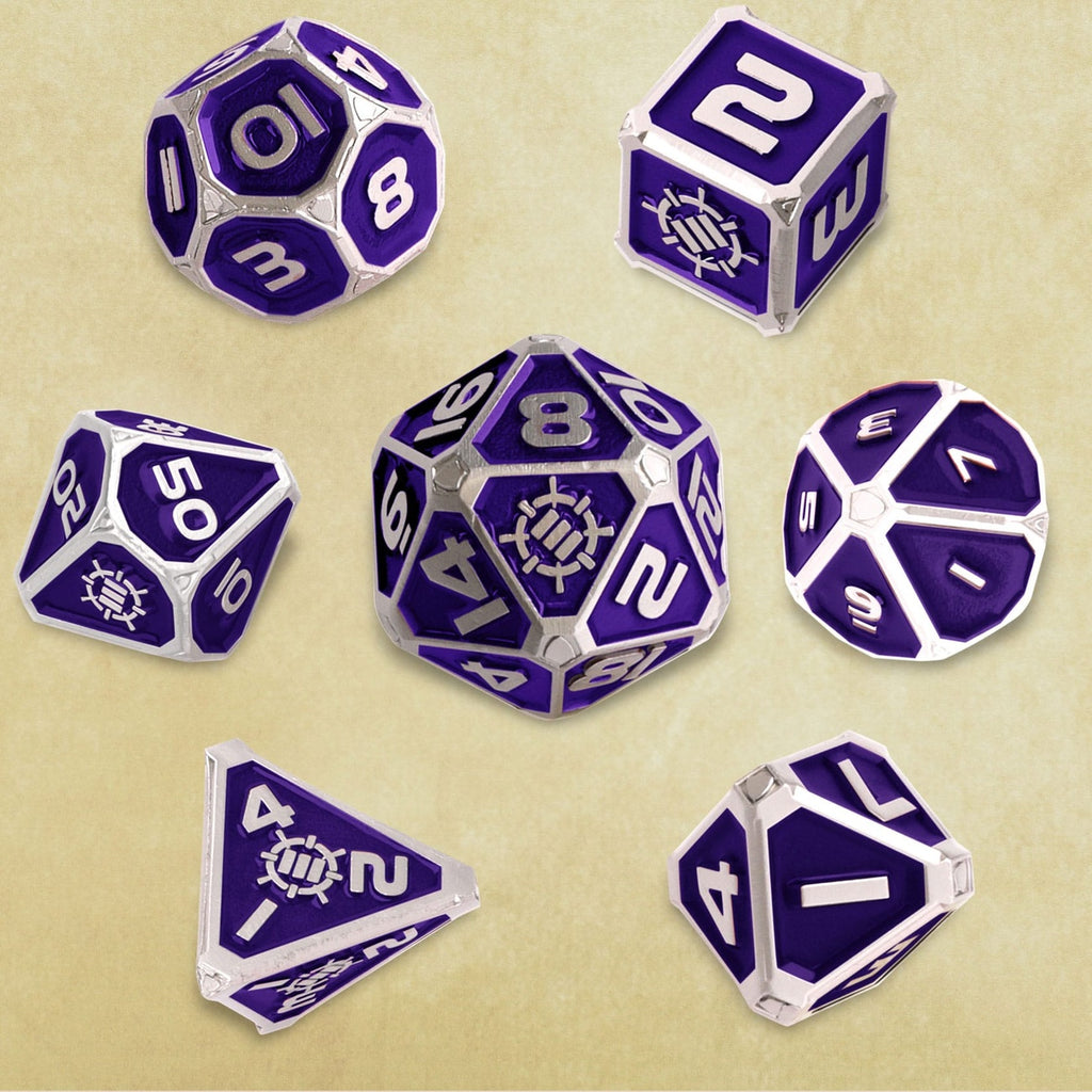 Productafbeelding Enhance Tabletop Series Metalen RPG Dobbelstenset Paars (7)