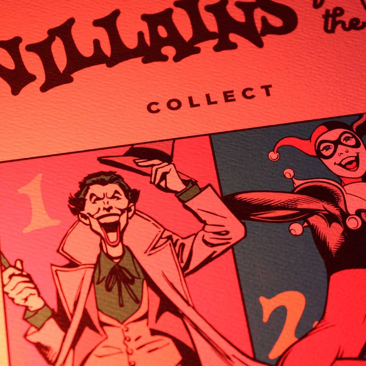 Image produit DC Comics Affiche d’art 90e anniversaire Villains Édition limitée 42 x 30 cm