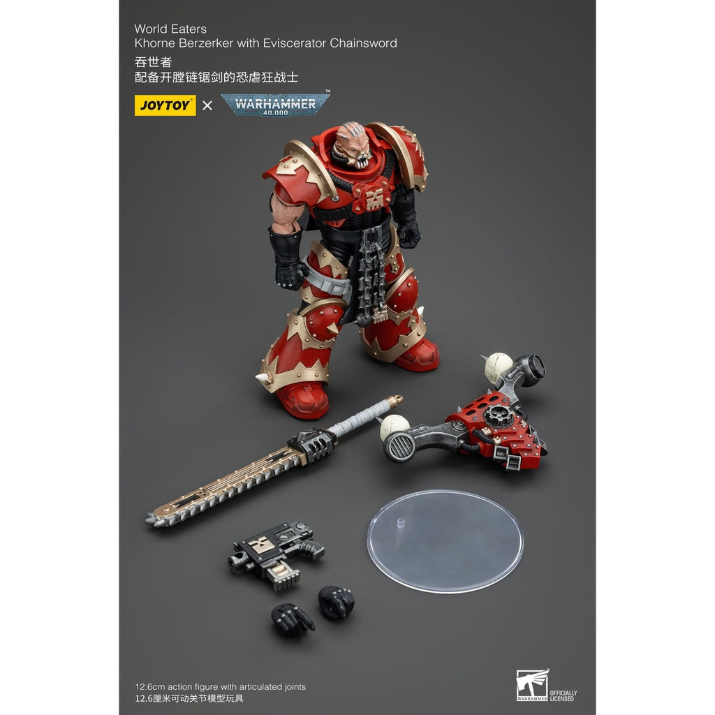 Image produit Figurine articulée Warhammer 40k 1/18 World Eaters Khorne Berzerker with Eviscerator Chainsword 13 cm