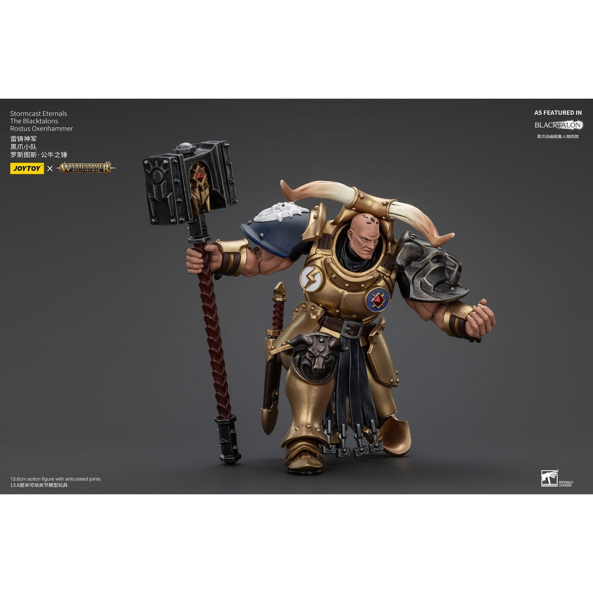 Image produit Warhammer Age of Sigmar Figurine articulée Stormcast Eternals The Blacktalons Rostus Oxen Hammer 20 cm