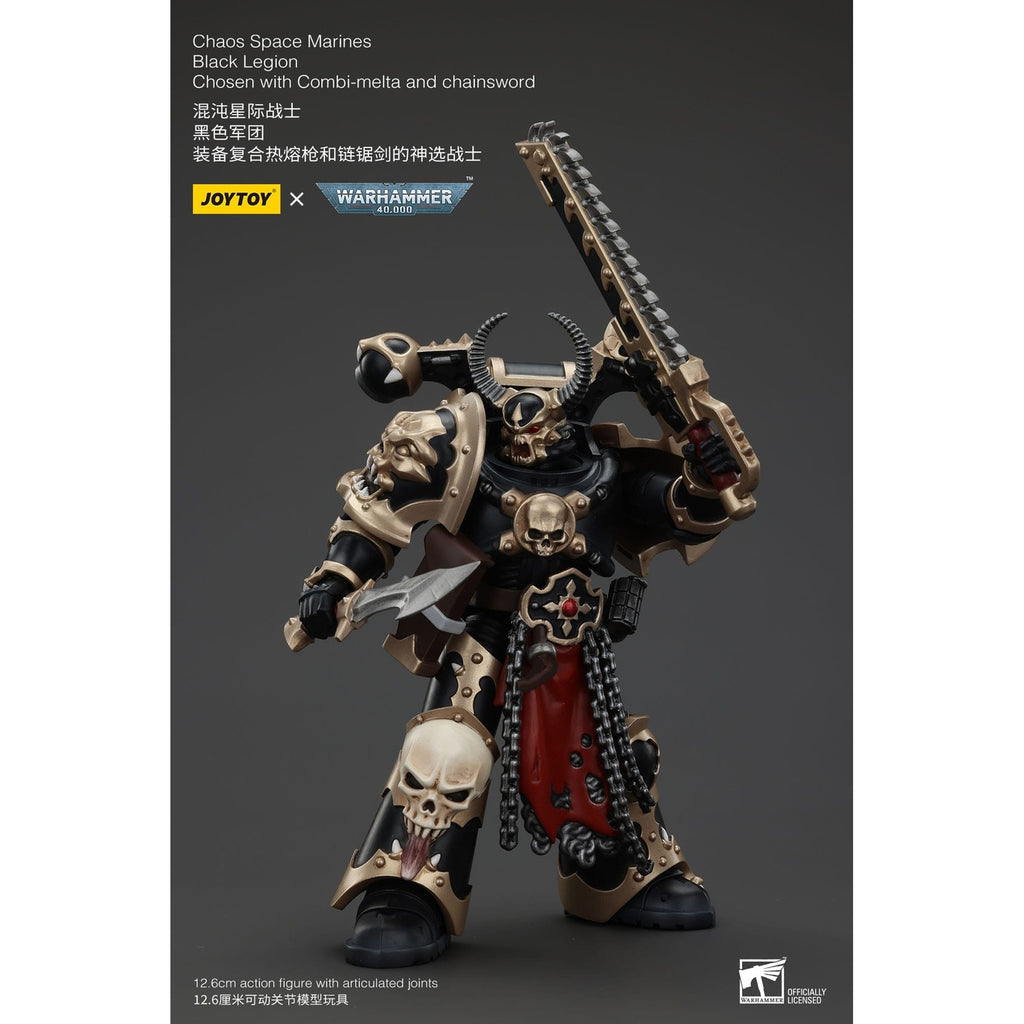 Productafbeelding Warhammer 40k Actiefiguur Chaos Space Marines Black Legion Chosen met Combi-melta en Chainsword 20 cm