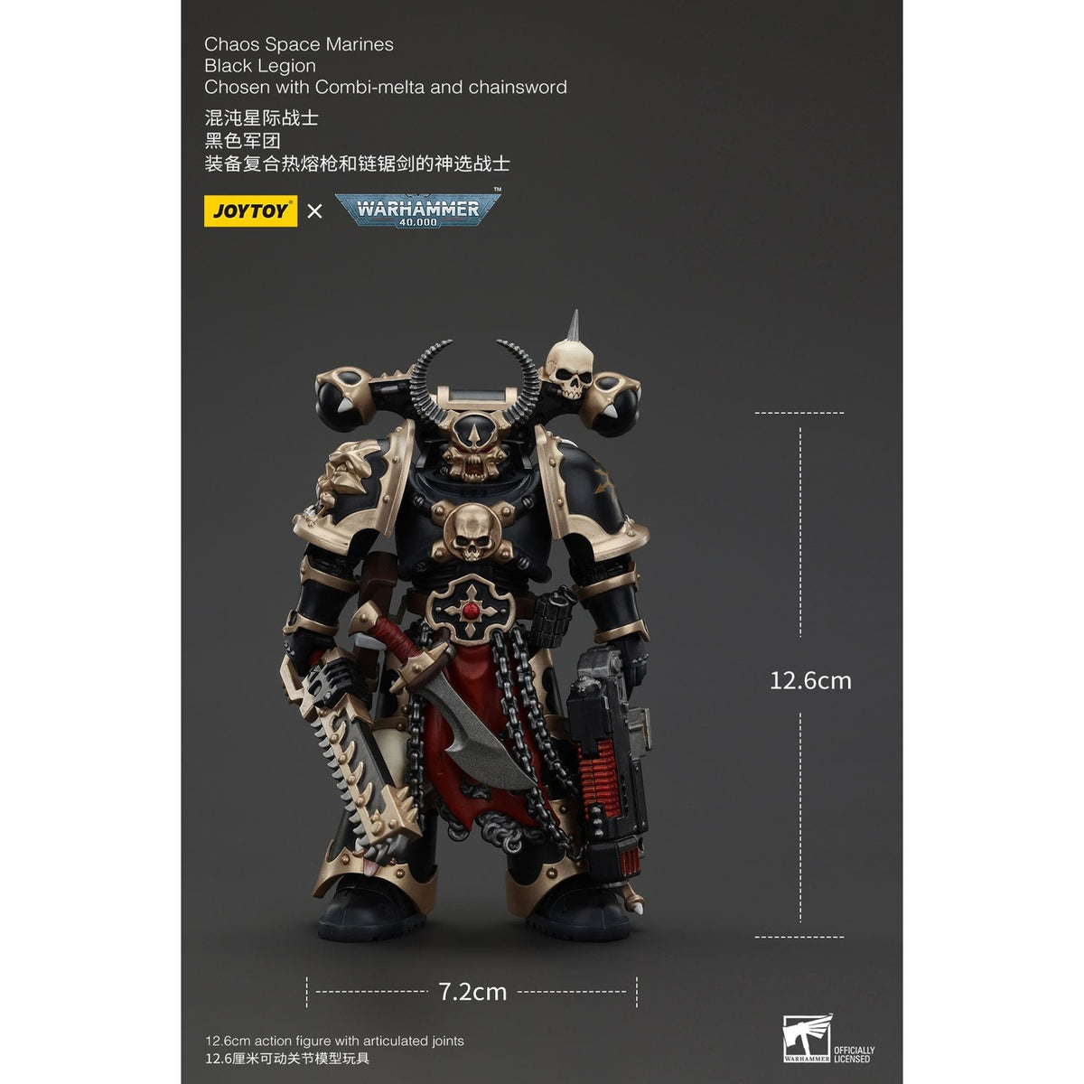Productafbeelding Warhammer 40k Actiefiguur Chaos Space Marines Black Legion Chosen met Combi-melta en Chainsword 20 cm
