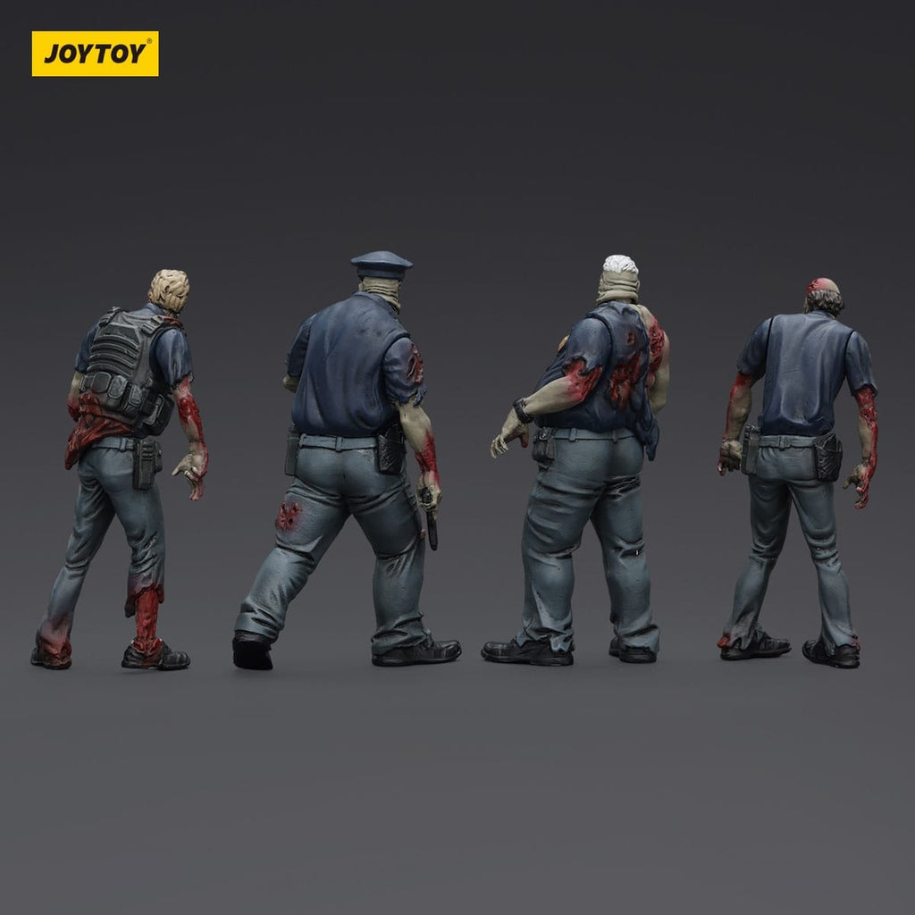 Productafbeelding Zombie Dark Source actiefiguren 4-pack Police (Male) 8 cm