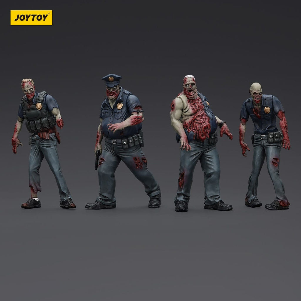 Productafbeelding Zombie Dark Source actiefiguren 4-pack Police (Male) 8 cm