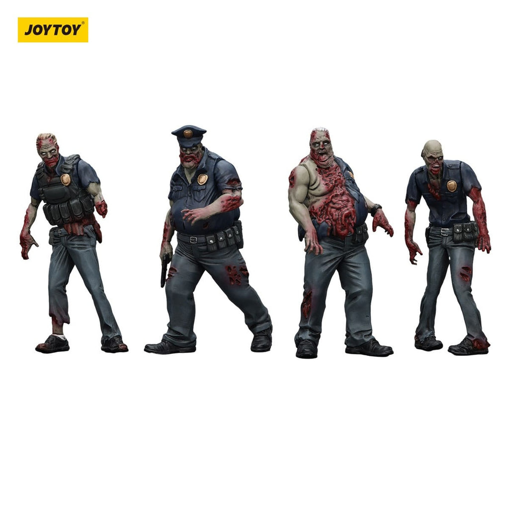 Productafbeelding Zombie Dark Source actiefiguren 4-pack Police (Male) 8 cm
