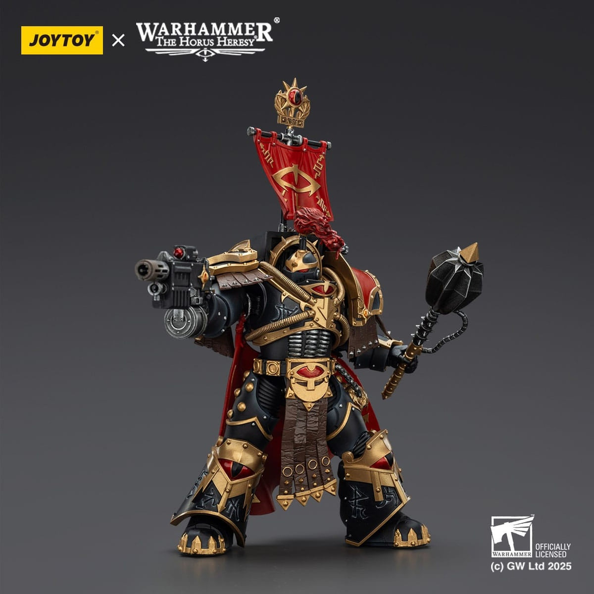Image produit Warhammer 40,000 : Figurine articulée Sons of Horus Légion Cataphractii Praetor avec Combi-Melta et Power Maul 14 cm