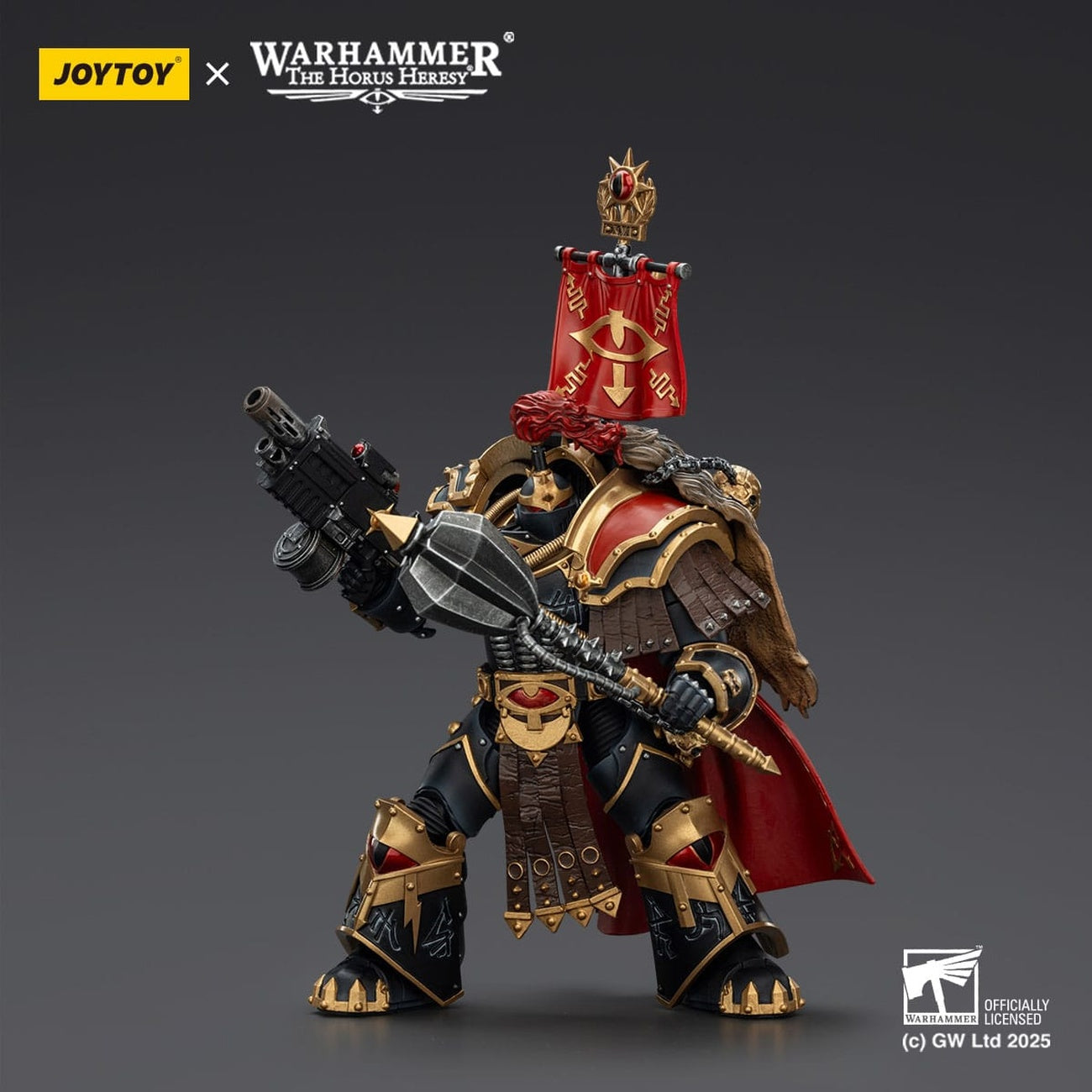 Image produit Warhammer 40,000 : Figurine articulée Sons of Horus Légion Cataphractii Praetor avec Combi-Melta et Power Maul 14 cm