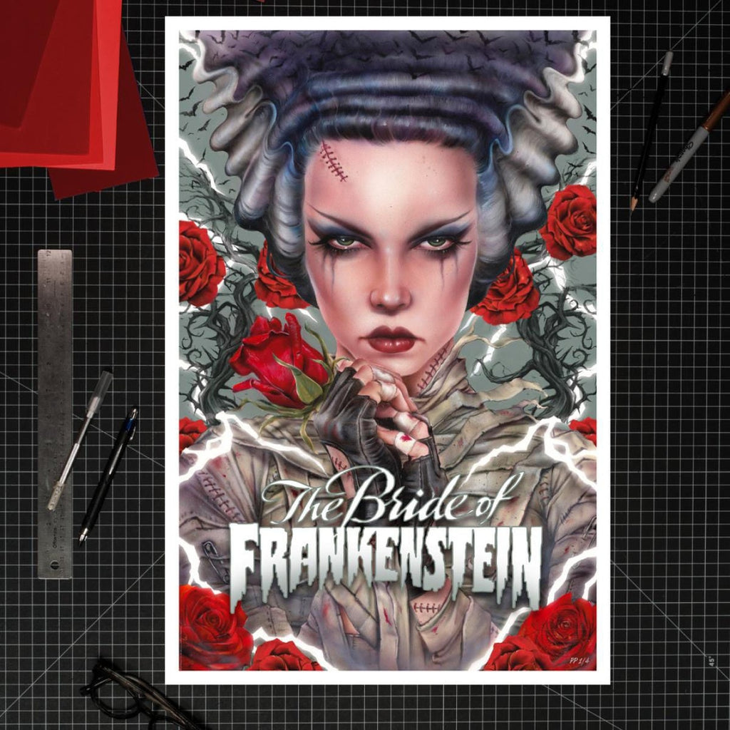 Productafbeelding Frankensteins bruid artprint Bride Afterlife by Brian M. Viveros 61 x 41 cm – oningelijst