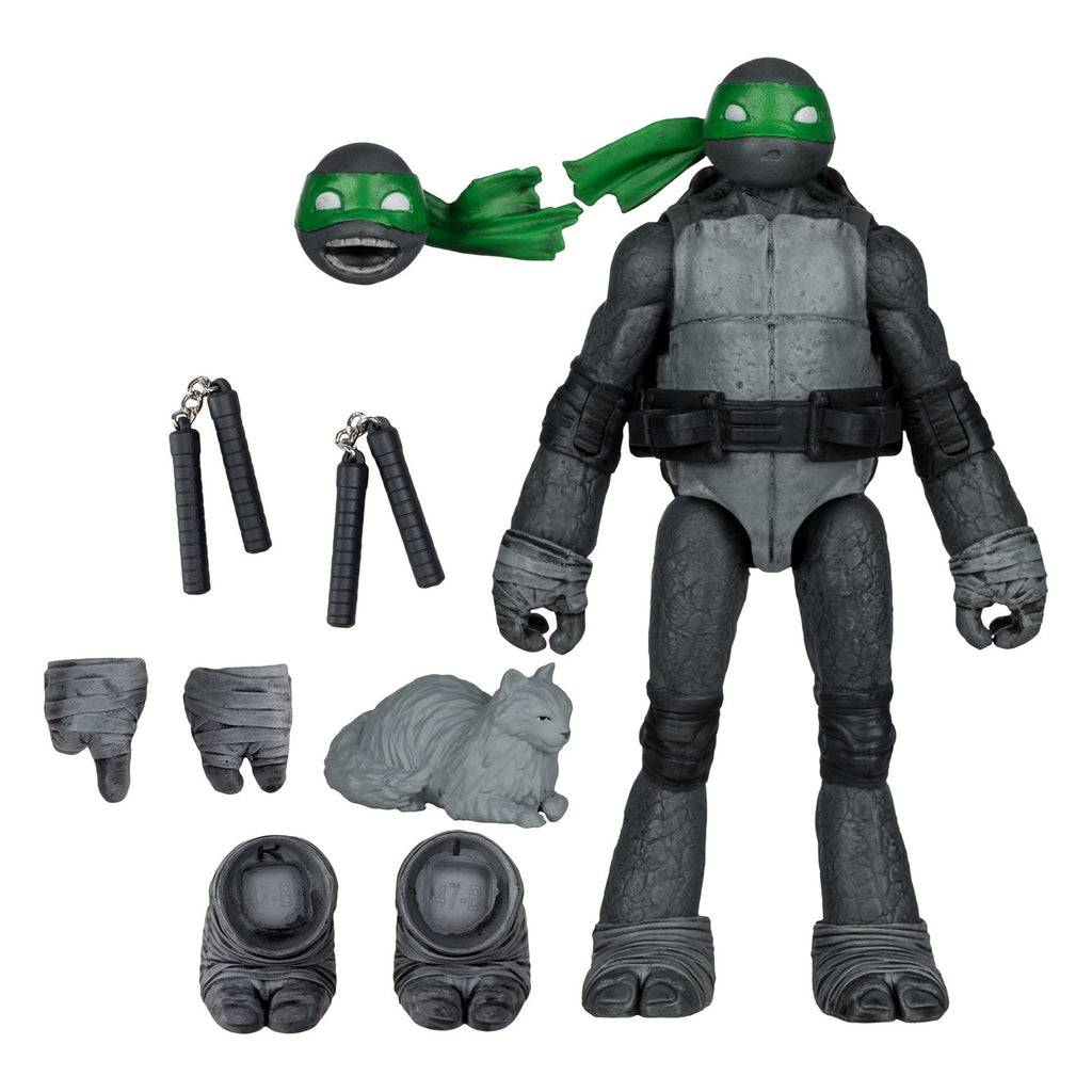 Productafbeelding Teenage Mutant Ninja Turtles Page Punchers actiefiguur Michelangelo (Black White & Green) (Red Platinum Edition) 13 cm