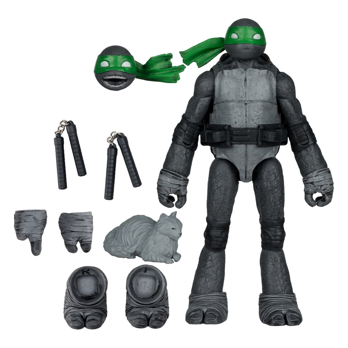 Productafbeelding Teenage Mutant Ninja Turtles Page Punchers actiefiguur Michelangelo (Black White & Green) (Red Platinum Edition) 13 cm