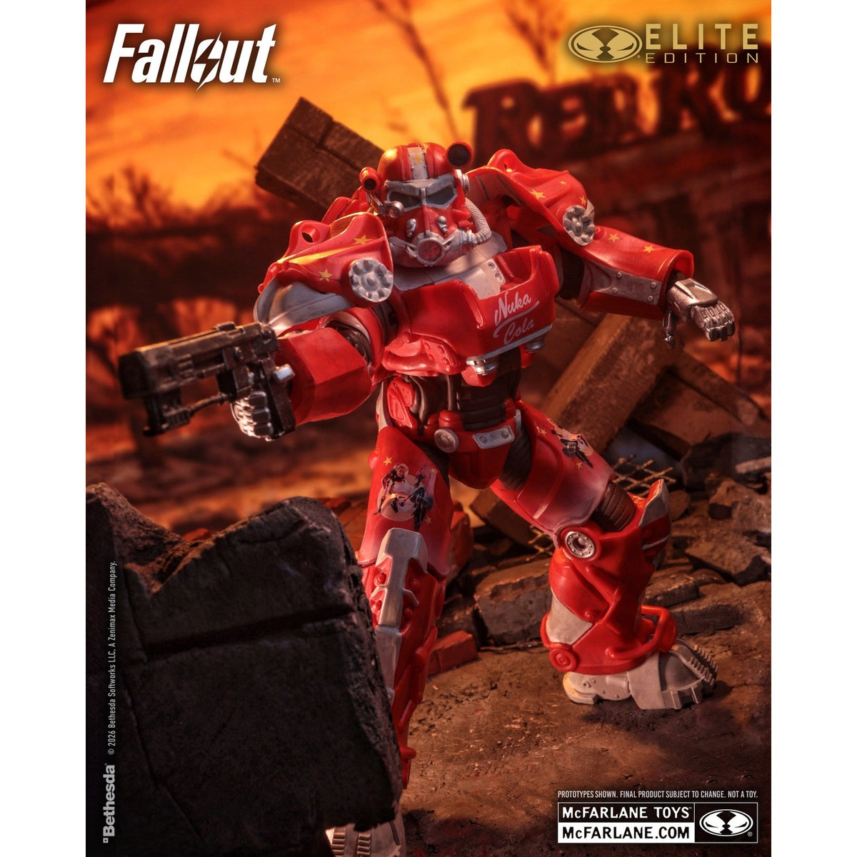 Produktbild Fallout McFarlane Elite Edition Actionfigur Fallout 76 Nuka Cola T-60 (Gold Label) 19 cm
