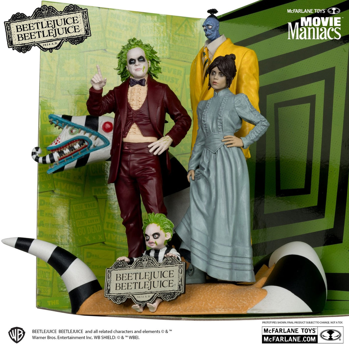Image produit Beetlejuice Beetlejuice Movie Maniacs statues PVC set de 4 15 cm