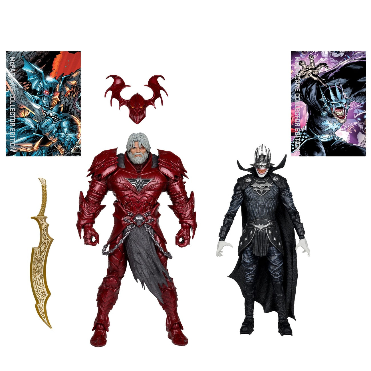 Productafbeelding DC Multiverse McFarlane Collector Edition Actiefiguren 2-pack #04 Batman Who Laughs (Knight Armor) & Merciless (Dark)