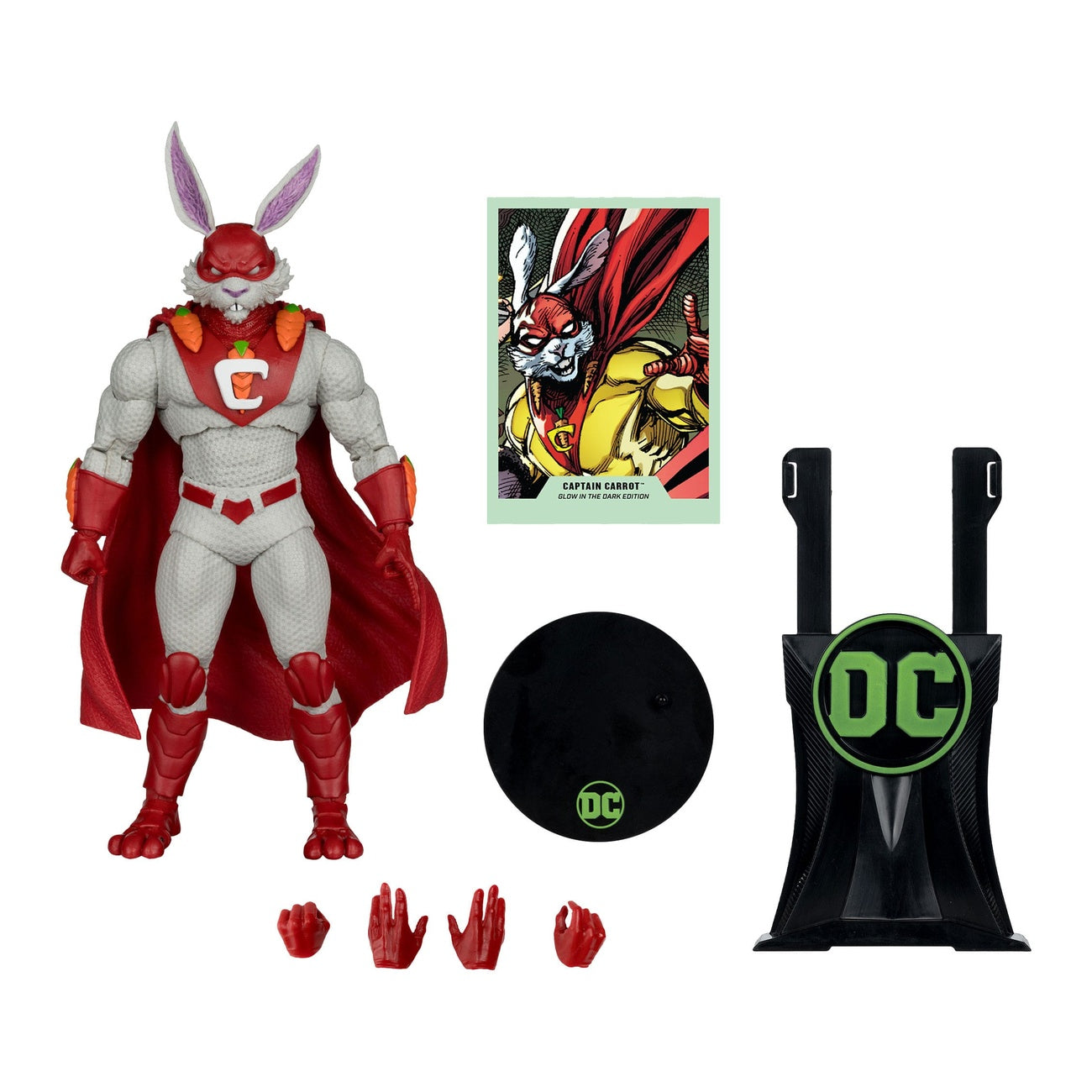 Image produit Figurine articulée DC Multiverse Captain Carrot (Justice League Incarnate) Glow in the Dark Edition (Gold Label) 18 cm