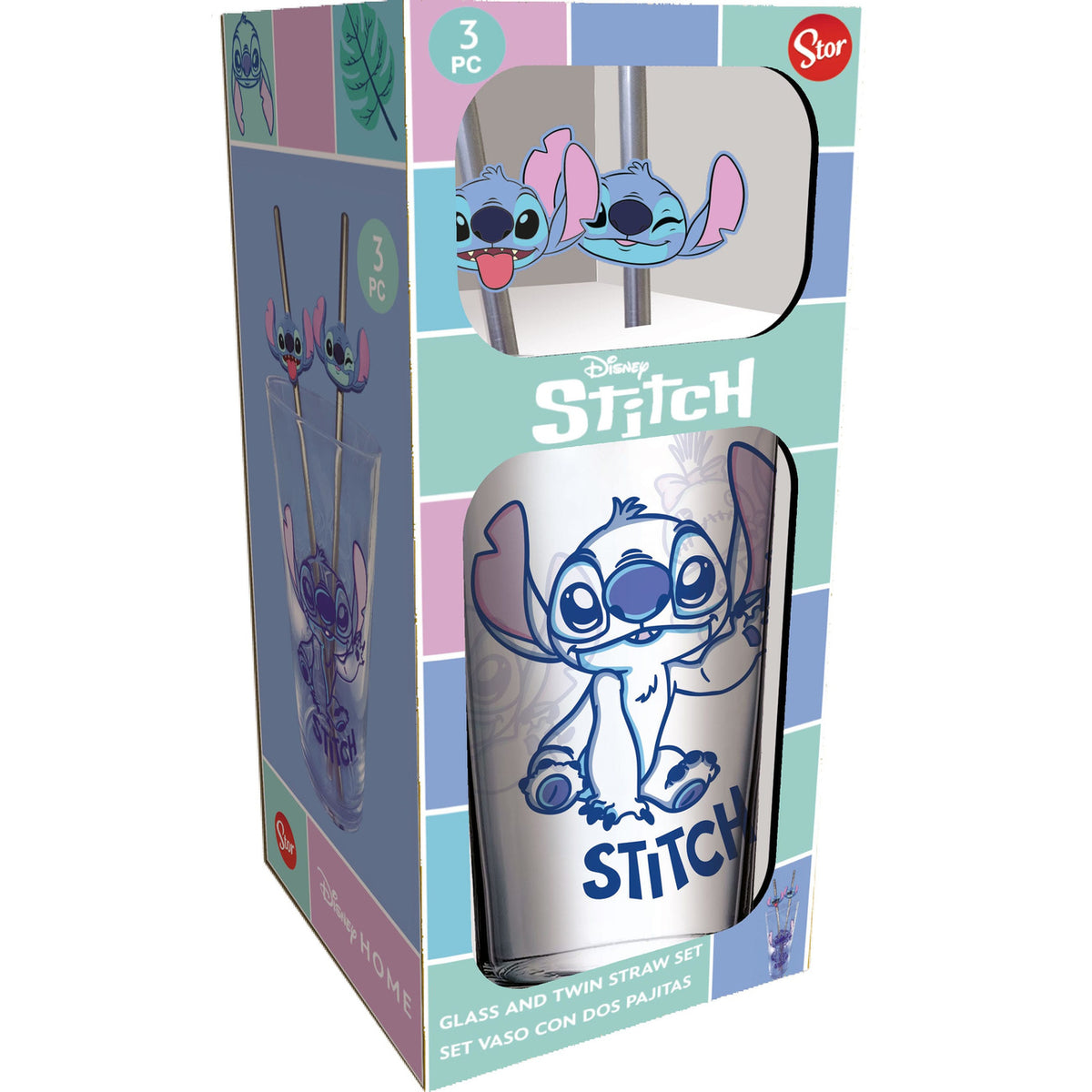 Image produit Lilo & Stitch gobelet en verre avec pailles Stitch 485 ml