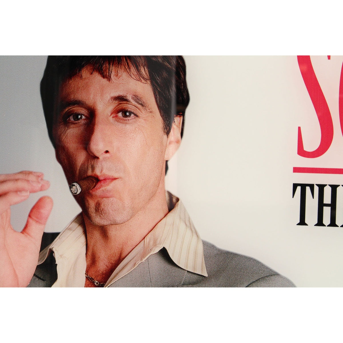 Image produit Scarface Poster en verre The World Is Yours (fond gris) 60 x 30 cm