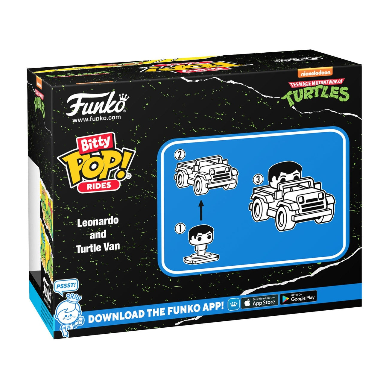 Produktbild Teenage Mutant Ninja Turtles POP! Rides Vinyl Figur Leonardo w/Van 2,5 cm